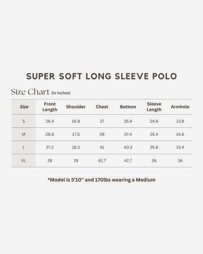 Super Soft Long Sleeve Polo - Black