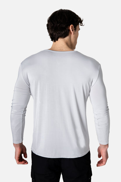 Bamboo Henley L/S (Grey)