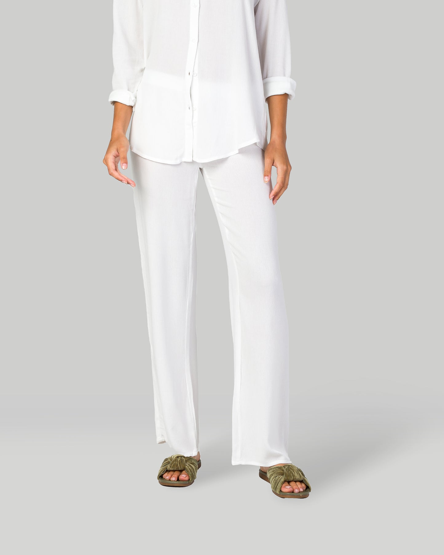 Flowy Wide Leg Pant - Off White