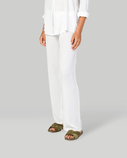 Flowy Wide Leg Pant - Off White