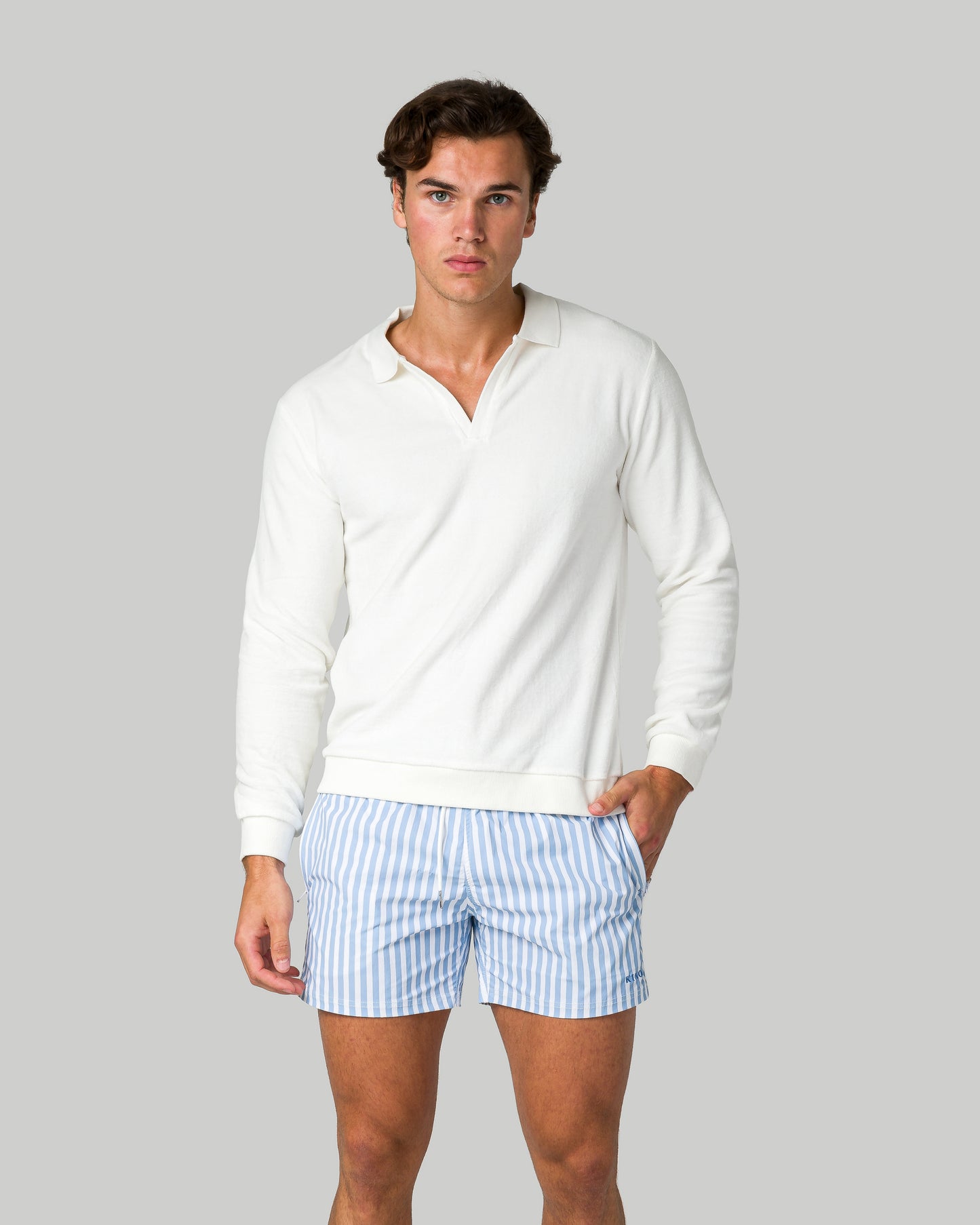 Super Soft Long Sleeve Polo - Off White