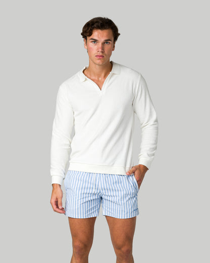 Super Soft Long Sleeve Polo - Off White