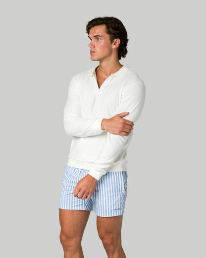 Super Soft Long Sleeve Polo - Off White