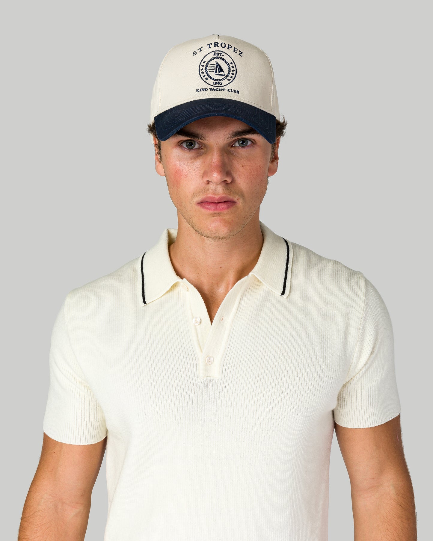 St. Tropez Hat - Beige/Navy