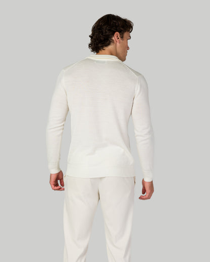 Zip Up Long Sleeve Sweatshirt - White (SIZE DOWN)