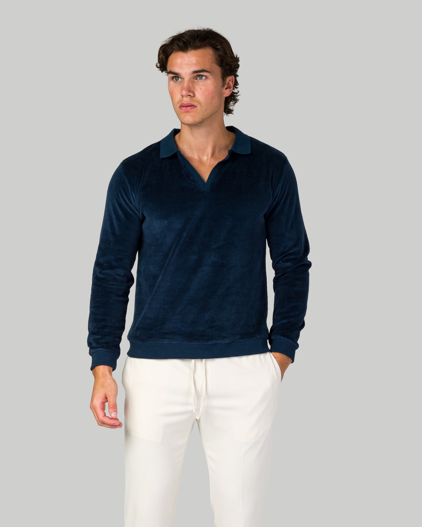 Super Soft Long Sleeve Polo - Navy