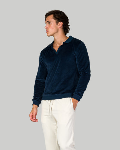 Super Soft Long Sleeve Polo - Navy