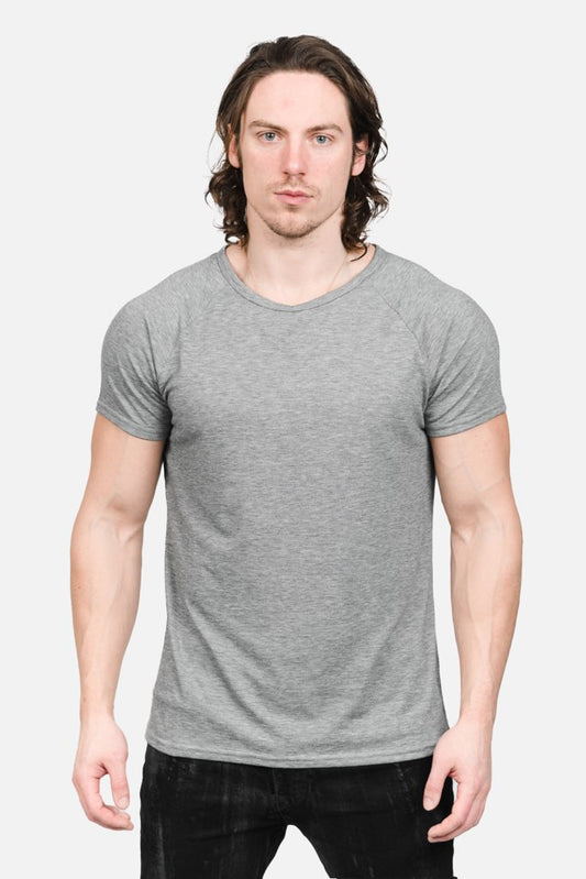 Raglan Tee (Heather Grey)